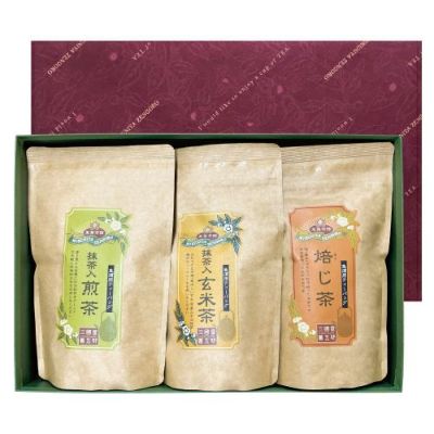 抹茶入煎茶・抹茶入玄米茶・焙じ茶のギフトセット（T2107-16）